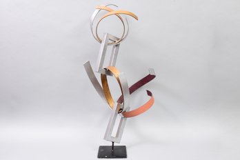 Signed Modern Metal Abstract Sculpture