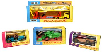 NEW! Collection Of Four Matchbox Cars, Combine Harvester, 1909 Thomas Flyabout, 1930 Packard Victoria And More
