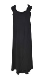 Escada Black Ruffled Velvet Cocktail Dress (Size 38)