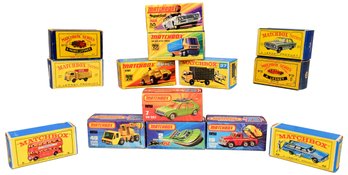 NEW! Collection Of 14 Matchbox Die-Cast Cars, Trucks, Double Decker Bus, Hovercraft And More