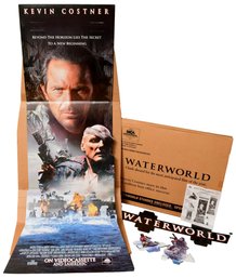 Waterworld Kevin Costner Standee Movie Display Cardboard Movie Promo (NEVER DISPLAYED)