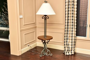 Scrolled Iron Table Floor Lamp
