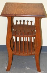 Late 1800 Stick And Ball Tiger Maple Lamp Table