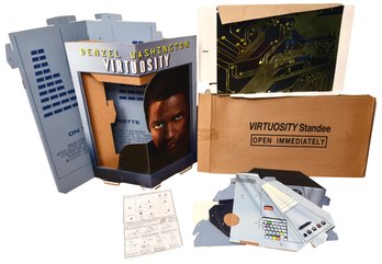 Virtiuosity Denzel Washington Standee Movie Display Cardboard Movie Promo (NEVER DISPLAYED)