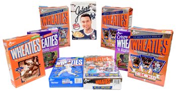 Collection Of Nine Collectible Vintage Wheaties Cereal Boxes With Sports Players