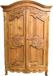 Country French Carved Wood Armoire