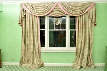 Custom Plaid Fully Lined Curtains