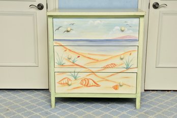 Hand Painted Three Drawer Wooden Chest