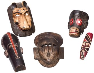 Collection Of Wooden African Masks