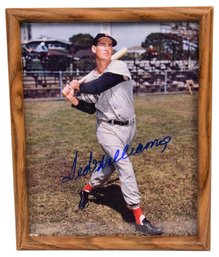 Framed Autographed Ted Williams Photograph