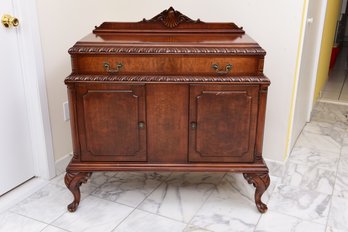 Carved Mahogany Chippendale Style Single Drawer Sideboard Buffet Made In Grand Rapids, Michigan