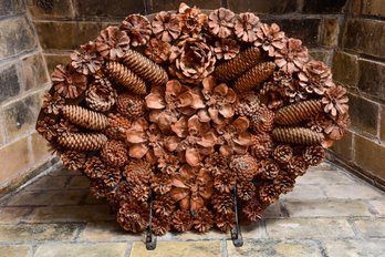 Pinecone Fireplace Screen With Iron Base