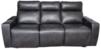 Cheers Leather Power Reclining Sofa With Drop Down Table, Cup Holders, USB Ports And More