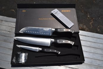 Three Piece Knife Set By Enowo - New In Box