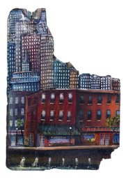 Robert Devitos Wood Carved And Painted Impression Of A Street Facade In NYC