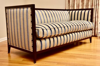 Galimberti Nino Wood Framed Sofa Custom Upholstered In Calcutta Fabric With Down Cushion