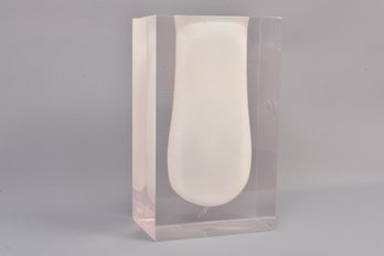 Jonathan Adler Bel Air Mega Scoop Acrylic Cube Vase White - Retail $415  (1 Of 2)