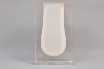 Jonathan Adler Bel Air Mega Scoop Acrylic Cube Vase White - Retail $415 (2 Of 2)