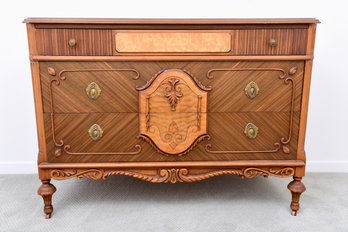 Stunning Antique Satinwood Commode Chest On Casters