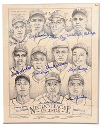 Negro League Legends Signed Artist Proof Numbered 215/500 R. Michael Armstrong Poster