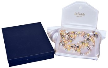 Multi-Color Pastel Genuine Pearl Necklace
