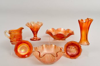 Collection Of Marigold Carnival Glass And More