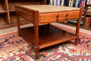 Heritage Side Table With Travertine Insert