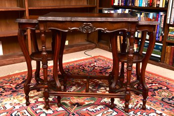 Antique Unusual Set Of Mahogany Nesting Tables