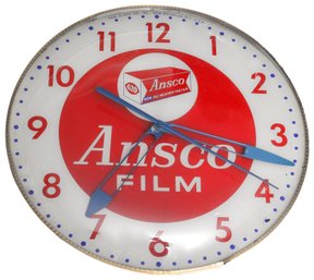 Ansco Film Collectible Pam Clock Co. Bulb Electric Clock