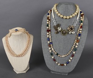 Enny Monaco Faux Pearl And Crystal Necklace, Bracelet And More