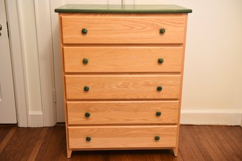 Five Drawer Pine Wood Chest