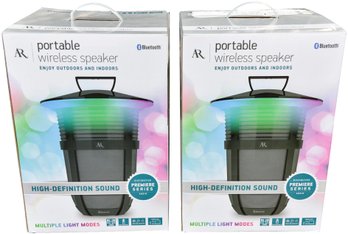 Brand New! Pair Of Acoustic Research Distinctive Audio Elite Series Portable Wireless Speakers