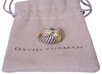 David Yurman 14K Yellow Gold And Sterling Silver Shrimp Dome Ring (Size 7.25)