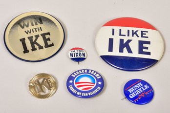 Collection Of Six Assorted Political Pins