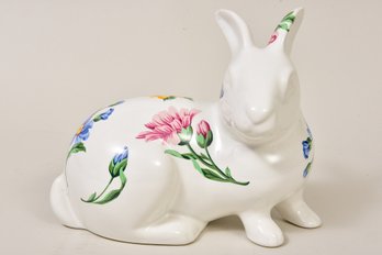 Vintage Tiffany & Co. Ceramic Hand Painted Floral Rabbit Figurine
