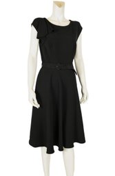 PRADA Black Belted Dress - Made In Italy (Size 46)