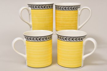 Set Of Four Villeroy & Boch Fine China Coffee Cups