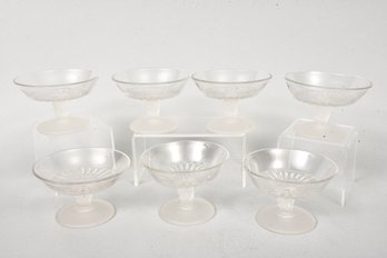 Set Of Seven Triple Face Sherbet Glasses