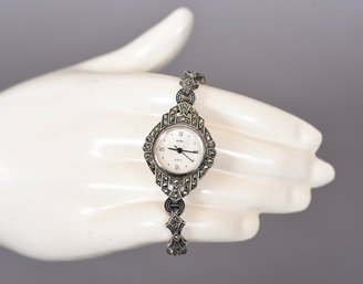 Boma Vintage Sterling Silver And Marcasite Watch
