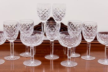 Waterford Crystal Claret Wine Comeragh Glasses And Champagne Sherbet Glasses