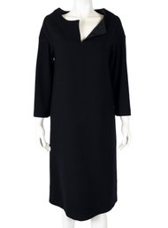 BOTTEGA VENETA Black Long Sleeve Knee Length Dress - Made In Italy (Size 42)