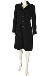 GIORGIO ARMANI Italian Wool And Cashmere Belted Coat (Size 44)