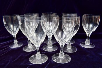 Set Of Ten Orrefors Crystal Wine Glasses (not Marked)