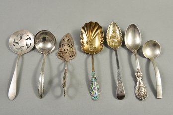 Georg Jensen Sterling Silver Spoon And Assorted Sterling Silver Serving Utensils (15.27 Troy Oz)