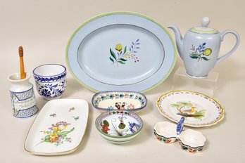 Maastricht Hand Painted Serving Platter, Windflower Hand Painted Coffee Pot, Hand Painted Plate And More