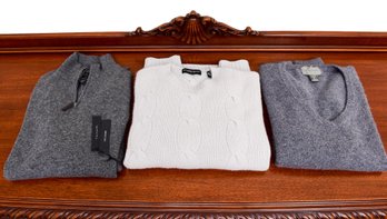 Three Men's Cashmere Sweaters - Tahari, Joseph & Lyman, Lord & Taylor (size Medium)