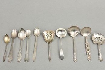 Assorted Set Of Ten Sterling Silver Spoons (6.285 Troy Oz)