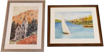Pair Of Signed George Young Watercolor Paintings