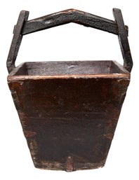 Antique Chinese Water Bucket With Original Iron Fittings
