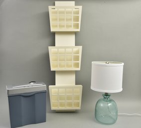 Shredder Essentials (Model No. EPS-502), Wall Letter Holder And Glass Table Lamp